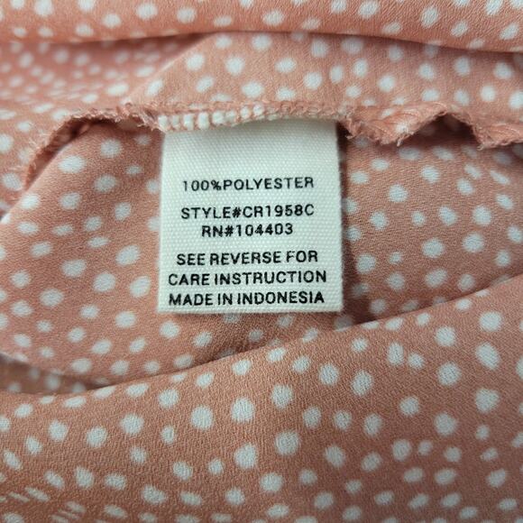 MINE for Anthropologie Polka Dots Tank Top Womens M Peach Orange White NWOT - Picture 8 of 11